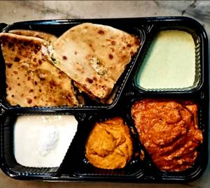Paneer Paratha With Paneer Butter Masala