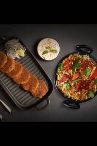 Koyla Smoked Paneer Tikka Biryani [600 Gms] + Rajma Ki Galauti [3 Pcs]