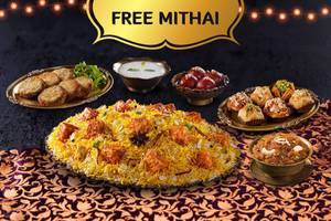 Alishaan Veg Biryani + Kebab + Mithai (Serves 4-5)