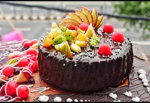Eggless Chocolate Fruit Cake                                                       
