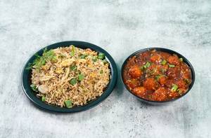 Chicken Fried Rice with Manchurian Gravy