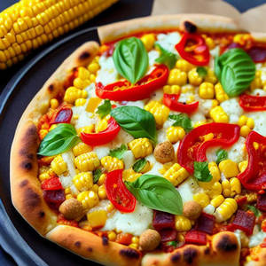 7" Corn And Capsicum Pizza