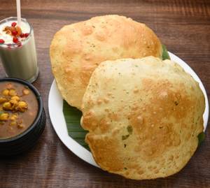 Punjabi Chole Bhatoora + Sweet Lassi (Half)