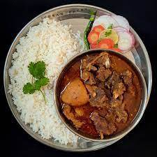 Mutton rice thali