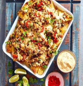Chicken Keema Loaded Nachos