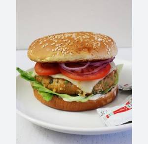 Mexican Aloo Tikki Cheese Burger