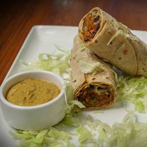 Red Pepper Hummus And Vegetable Wrap