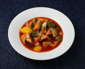 Fried Tofu & Broccoli In Chilli Plum Sauce