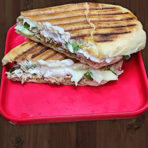 Focaccia Chicken Cheese Sandwich + Blue Curacao Mojito                   