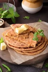 Aloo Pyaz Paratha 2 Pcs + Paneer Pyaz Paratha 2 Pcs N Dhai With Achar