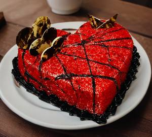 Choco Red Velvet Heart Cake