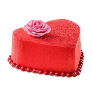 Eggless Heart Shape Red Velvat Cake