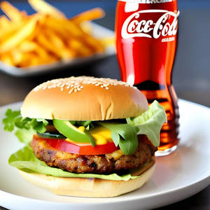 Veg Burger + French Fries + Coke