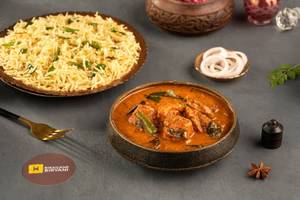 Andhra Biryani Rice With Chicken Curry