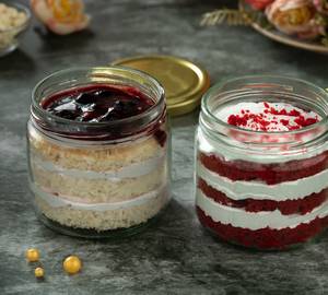 Red Velvet + Blueberry Jar Cake  Combo