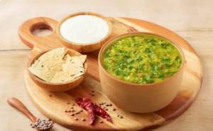 Palak  Khichdi +  Achar + Desi Ghee