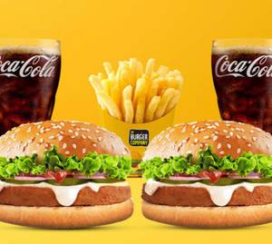 2 Veggie Supreme Jalepeno Burger + Salted Fries +2 Pepsi (250Ml)