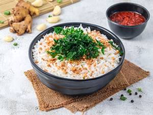 Veg Burnt Garlic Spinach Rice