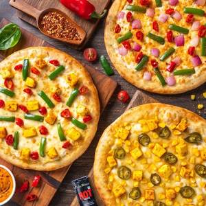 Spicy Touch Pizza+sweet &Tangy Pizza+tandoori Paneer Jr. Pizza+pepsi