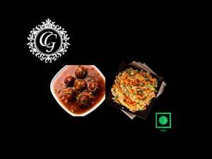 Veg Fried Ricee With Veg Manchurian