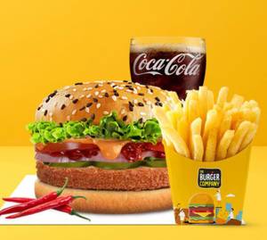 Maxican Salasa Chicken Burger + Salted Fries + Pepsi (250Ml)