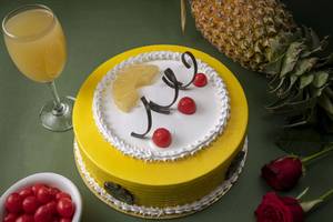 Eggless pineapple cake