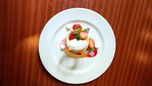 Baked Vanilla Strawberry Cheese Cake