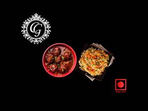 Chilli Chicken Gravy With Chicken Fried Rice