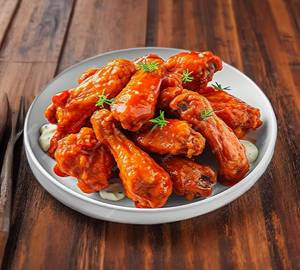 Fried Chicken Wings In Barbeque Sauce