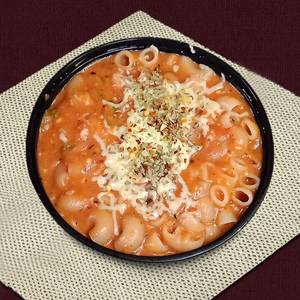 Pink Sauce  Macaroni Pasta With Cold Coffee