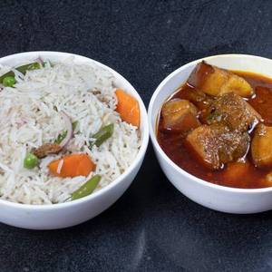 Pork Curry + Veg Pulao