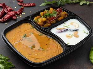 Sambhar & Curd Rice Meals with Aloo Fry