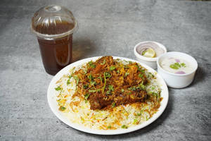 Chicken Hyderabadi Dum Biryani With Lemon Iced Tea