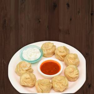 Paneer Steamed Momos White Sauce 