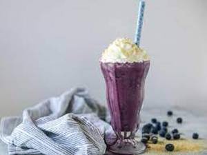 Blackcurrant Milkshake With Ice Cream