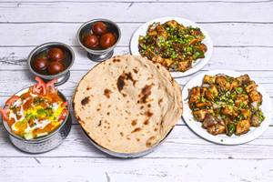 2 Paneer Chilli (Dry) + 1 Paneer Butter Masala + 6 Roti + 2 Gulab Jamun
