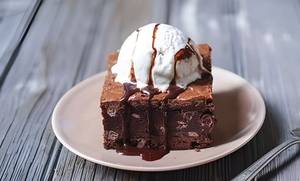 Nutella Brownie With Vanilla Icecream