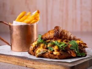 Bbq Chicken & Cheddar Melt In Crispy Croissant