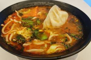 Chicken Momo & Noodles Soup