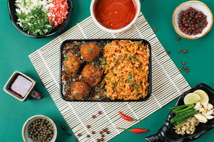 Schezwan Fried Rice With Manchurian.  [jain Not Available.]