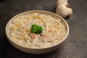 Mushroom Alfedo Spaghetti