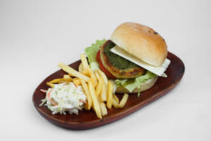 The Farmers Chicken Burger With Fries 