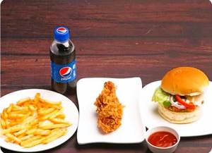 Fried Chicken With Fried Chicken Burger