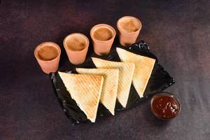4 Malasa Chai With 2 Corn & Cheese Sandwich (serves 4)