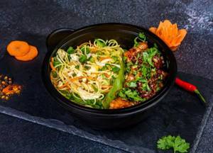 Singapore Noodles + Chilli Paneer