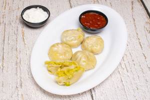 Cheese Corn Capsicum Momos (5 Pcs)
