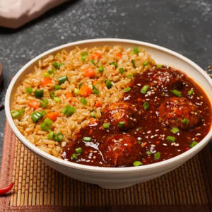 Fried Rice + Manchurian Bowl