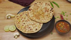 Whole Wheat Desi Ghee Aloo Paneer Mix Paratha 1Pc