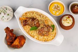 Mutton Biryani  + Cool Drink[r]+2piece Chicken Kabab