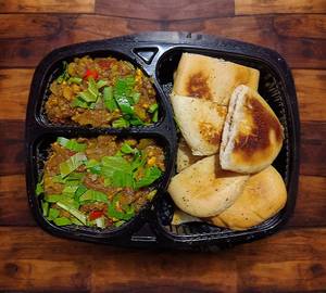 Butter Fry Pav With Aloo Paneer Bhurji